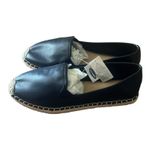 Old Navy Espadrille Flats Black Faux Leather Slip On Shoes Casual Women's Photo 1