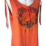 Harley Davidson Vintage Orange Tassel Crop Tank Top Photo 2