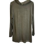 Soft Surroundings  Sinclair Cowl Neck Taupe Olive Green Top Tunic PM Career 39667 Photo 5