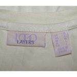 LOGO Layers Ladies Beige Pullover Tank Top Size M Lace Accent Sheer Hem Size M Photo 5