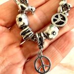 Silver tone bird flower peace owl charm bracelet Photo 7