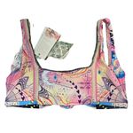 Agua Bendita Colleen Eter Bikini Top XS Celestial Print Beaded Trim Tie Back New Photo 2
