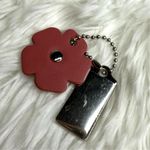 Coach  Silver Tea Rose Flower Floral Bag Charm Hang Tag Photo 1