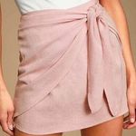 Lulus Ayla Blush Pink Tie-Front Mini Skirt Size Small NWT Photo 0