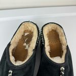 UGG  Australia Black Suede Slip On Mules Clogs Sz 7 Embroidered Photo 14