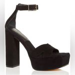 Good American  Platform High Heels Black Velour NEW W DUSTBAG Size 7.5 & 4 Photo 1