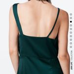 ZARA Green Satin Effect Front Slit with Lace Trim V Neck Ruching Bloggers Fav XS Photo 5