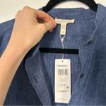 Eileen Fisher NWT Washed Organic Linen Delave Shirtdress Tunic in Blueberry XS Photo 4