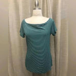 Old Navy NWOT  Teal & White Striped XL Classic Shirt Photo 1