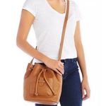 Frye  Olivia Bucket Bag Drawstring Shoulder or Crossbody in Cognac leather Photo 0