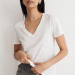 Madewell White Whisper Cotton V-Neck Tee Shirt Top Size XXS Photo 0
