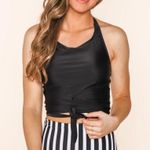 Coral Reef Medium Racha Black Halter Tie Bikini Top NWOT Photo 0