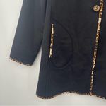 Soft Surroundings  Reversible Coat Size Small Plaid Leopard Black Wool Blend NWT Photo 1