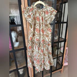 Anna Cate ruffles Aimee Mini Dress tie front Coral Floral autumn tuckernuck tier Orange Size XS Photo 4