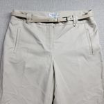 Charter Club Womens Pants Size 4 Beige Classic Fit Tummy Slimming Belted Slacks Photo 9