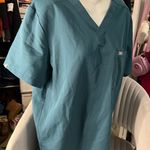 FIGS dark green Scrub Top Photo 2