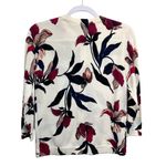 Ann Taylor Factory Floral Cardigan XS 100% Cotton Button Front Lightweight Knit White Photo 4