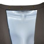 Naked Zebra  Ash Gray Gold Studded‎ Neck Draped Open Back L/S Top NWOT S Photo 6