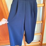 ZARA  WB Navy Blue Strappy Sleeveless Cropped Jumpsuit Cut Outs Medium Photo 5