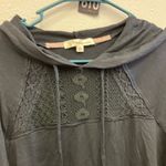 Rewind  pull over crochet sleeve hooded sweater Small boho whimsigoth 740 Photo 1