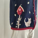 Vintage 90s Christopher & Banks Navy Blue Fall Knit Sleeveless Sweater Vest S Photo 1