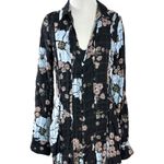 Free People  Bohemian Hippie Flower Child Back At It Maxi Dress Black Medium Photo 6