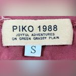 Piko  1988 Size S Oversized Rust Orange V-Neck Drop Shoulder Bamboo Spandex Shirt Photo 1