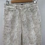Paige Hoxton Ultra White Snakeskin Print Mid Rise Ankle Skinny Jeans Size 26 Photo 2
