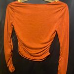 SheIn Dark pink long sleeve v neck top  Photo 1