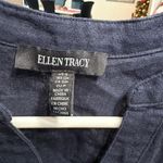 Ellen Tracy  Midnight Blue Ruffle Blouse Photo 7