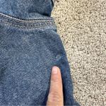 SO  Women’s Denim Mini Dress Square Neck Puff Sleeve Smocking Panels Size L Photo 16