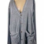 Decree  Women's Sz Large Gray Button Up Long Sleeve Cardigan Front Pockets Cotton Photo 0