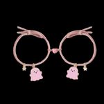 2pcs Cute Cartoon Pink‎ Ghost Bracelet Set Hand Rope With Magnetic Suction Pink Photo 5