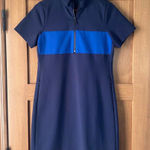 Tory Burch  Tory Sport Blue/Navy Mock Neck Zipper Mini Dress Women’s size Small​ Photo 0