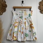 Free People  floral mini dress strapless pleated spring summer cotton Medium Photo 2