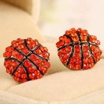 Boutique Earrings Elegant Crystal Basketball Earrings Photo 6
