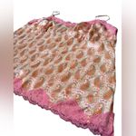 52 Weekends Y2K Plus Size Pink Orange Satin Silky Paisley Lace Sequin Cami Top Photo 1