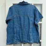 Bill Blass Vintage  Denim Cotton Full Zip Short Sleeve Top Blouse Plus Size 2X Photo 4