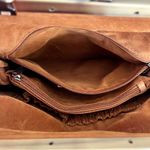 Patricia Nash Tan ‘Novella’ Rose Tooled Leather Frame Convertible Bag in “Tiger” Photo 8