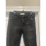 KanCan Mid Rise Tapered Leg Jeans Size 15/31 Black Wash Stretch Denim Frayed Hem Photo 1