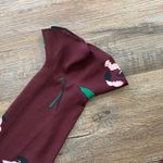 Chaus Floral Burgundy Fluted Sleeve Blouse M Purple Size M Photo 3