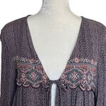 O'Neill Buckle Harley Embroidered Tie-front Boho Kimono Cardigan Women’s Size M Photo 4