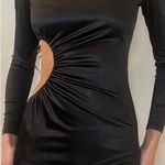 Michael Costello  Asymmetrical Black Dress with Side Detail Photo 1