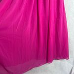 LT Lan Ting NWT Hot Pink Pearl Collar Aline Chiffon Overlay Midi Dress Sz SM Photo 8
