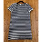 J. Crew striped ruffle sleeve shirt sleeve dress medium Blue Photo 6