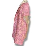 The Little Tichel Lady Reversible Pink Green Metallic Floral Brocade Shawl Scarf Photo 6