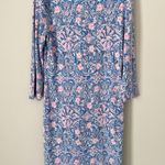 Lilly Pulitzer  Size S Reema 3/4 Sleeve Blue Printed Polo Dress Knee Length Photo 6