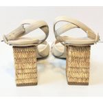 Steve Madden  Renley Raffia Block Heel Ankle Strap Sandals Bone Size 11 Prom 3.5" Photo 5