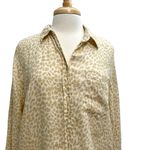 Gap 100% Linen Animal Cheetah Print Button Front Shirt Top Breathable size Large Photo 1