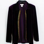 RICCI Purple Vintage 1990's Velvet Sweater 3 Piece Skirt Suit Set Size M Photo 0